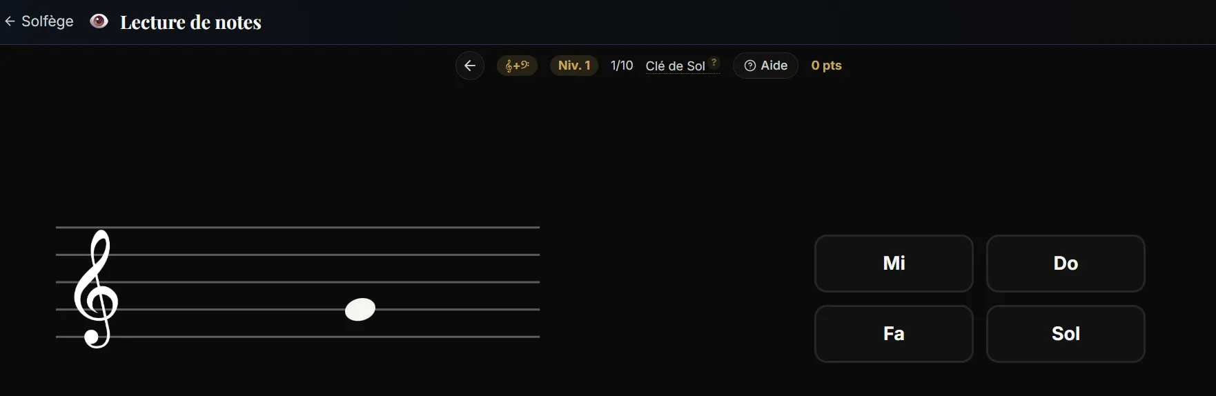 Jeu de lecture de notes