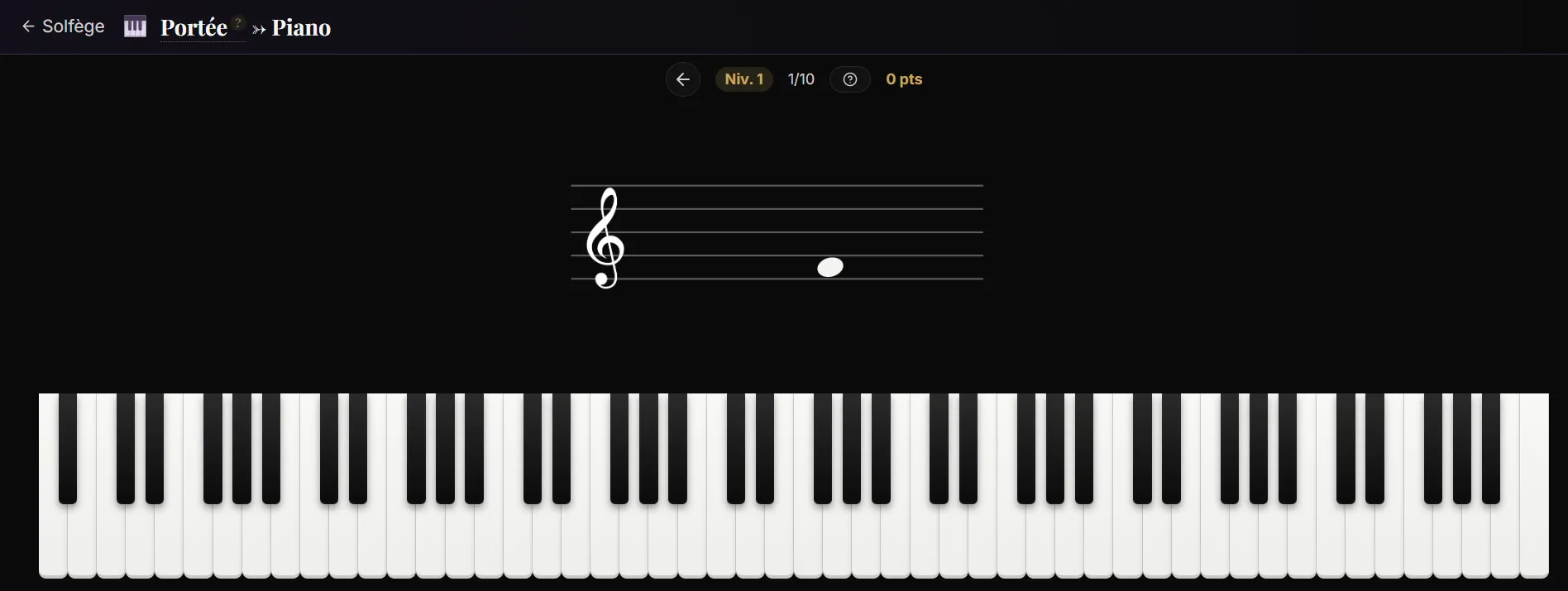 Jeu portée vers piano