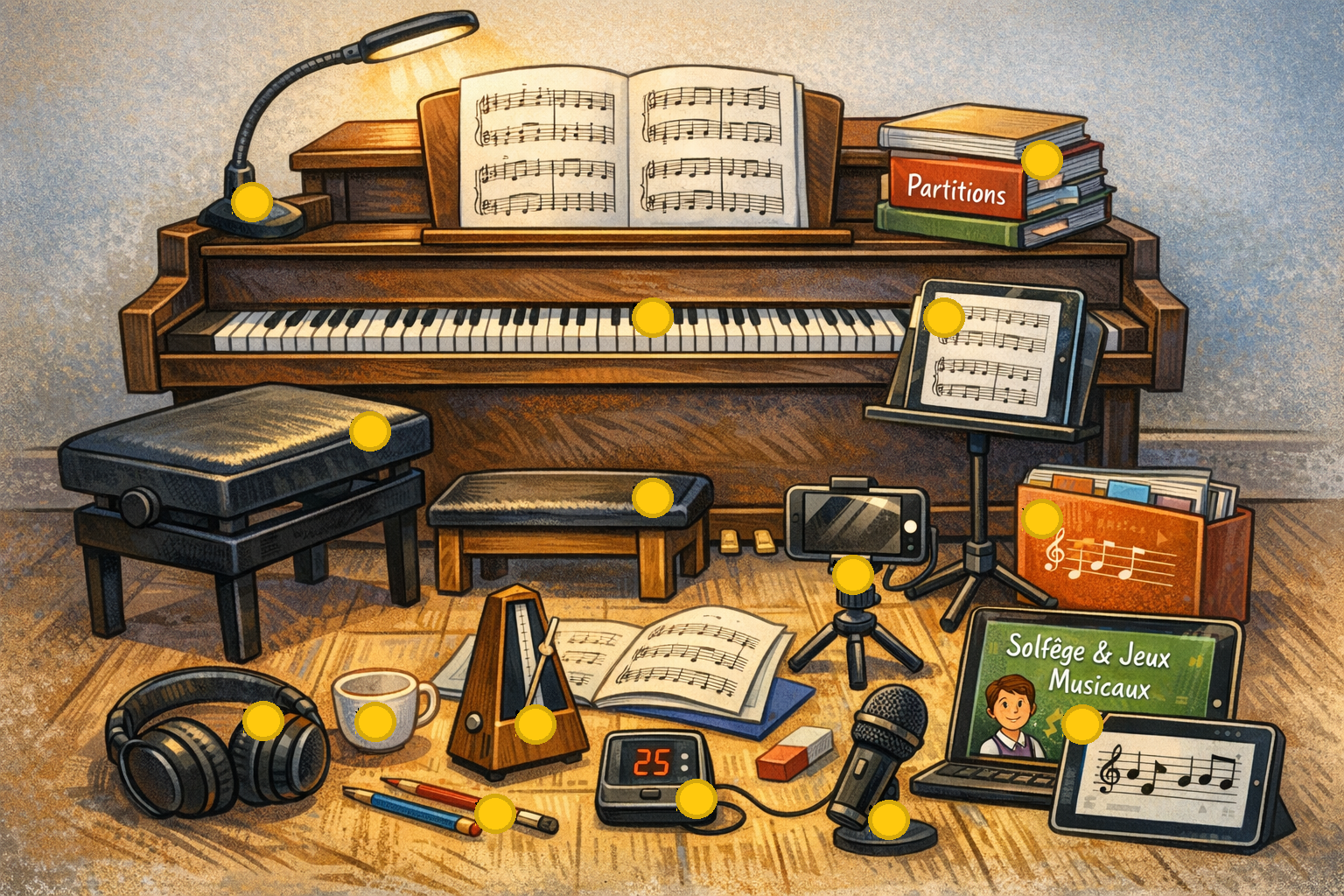 Les accessoires du pianiste
